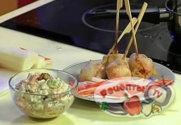 Салат селедочный и Ломтики семги в прозрачном тесте - видео рецепт