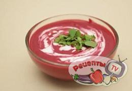 Холодный суп-пюре из свеклы - видео рецепт