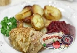 Фермерская курица с картофелем и клюквенным соусом - видео рецепт