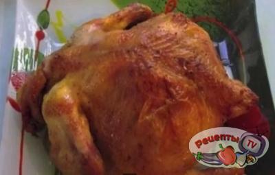 Запеченная курица в рукаве - видео рецепт 