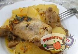 Картофель с курицей в мультиварке - видео рецепт