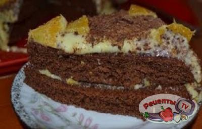 Шоколадный торт бисквит с апельсиновым вкусом - видео рецепт 