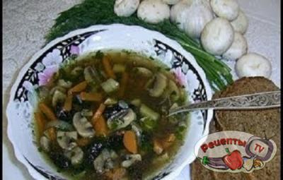 Суп грибной из шампиньонов - видео рецепт