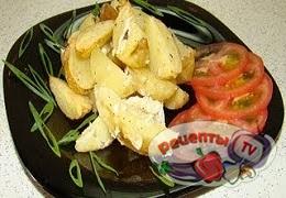 Картофель с чесноком - видео рецепт
