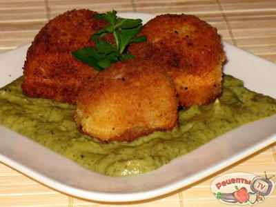      (Crocchette con crema verde)