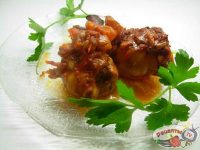 Куринные ножки под томатно-овощной шубкой Куринные ножки под томатно-овощной шубкой