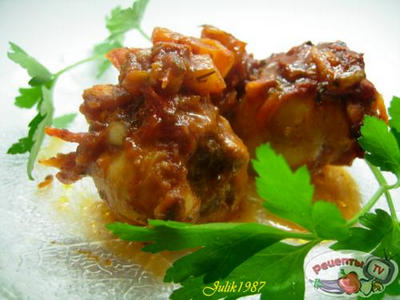 Куринные ножки под томатно-овощной шубкой Куринные ножки под томатно-овощной шубкой