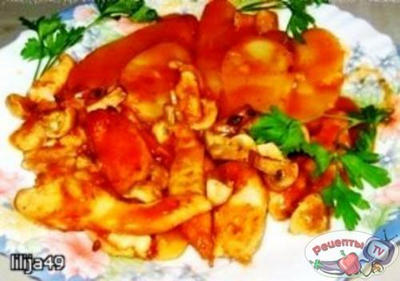 Ломти индюшатины с грибами Ломти индюшатины с грибами