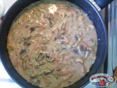 Ракушки с грибным соусом Ракушки с грибным соусом