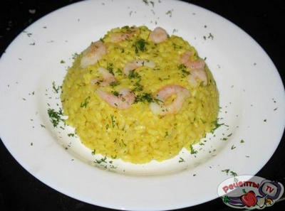 ������� � ���������� � ����� (Risotto con Gambery e Curry)