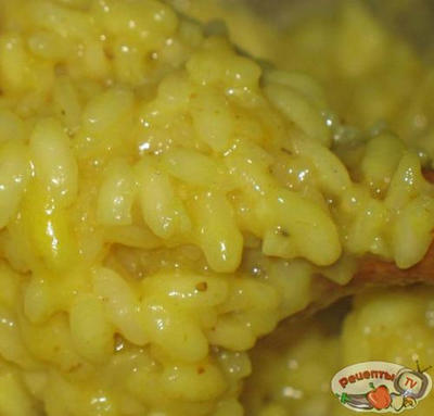 ������� � ���������� � ����� (Risotto con Gambery e Curry)