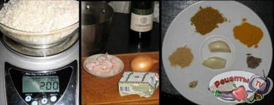 ������� � ���������� � ����� (Risotto con Gambery e Curry)