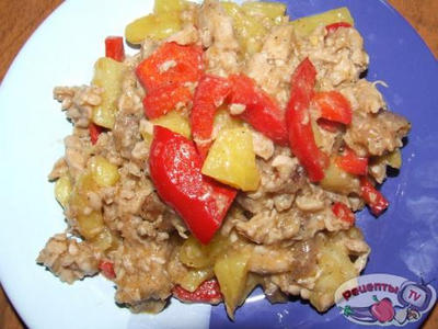 свинина со свежим ананасом и красным перцем свинина со свежим ананасом и красным перцем